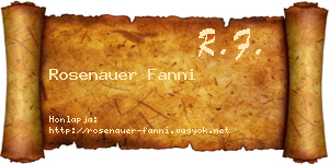 Rosenauer Fanni névjegykártya